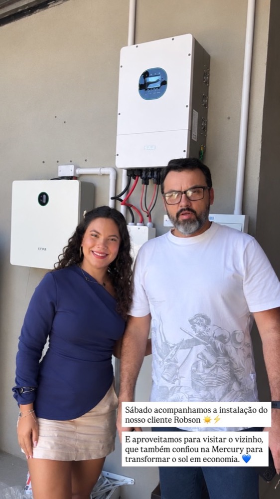 Cliente Robson com inversor híbrido e bateria