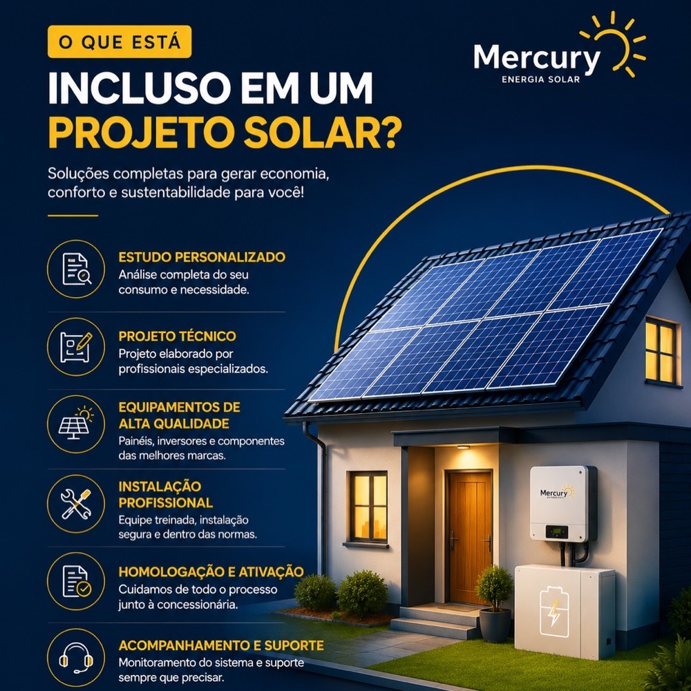 O que está incluso em um projeto solar